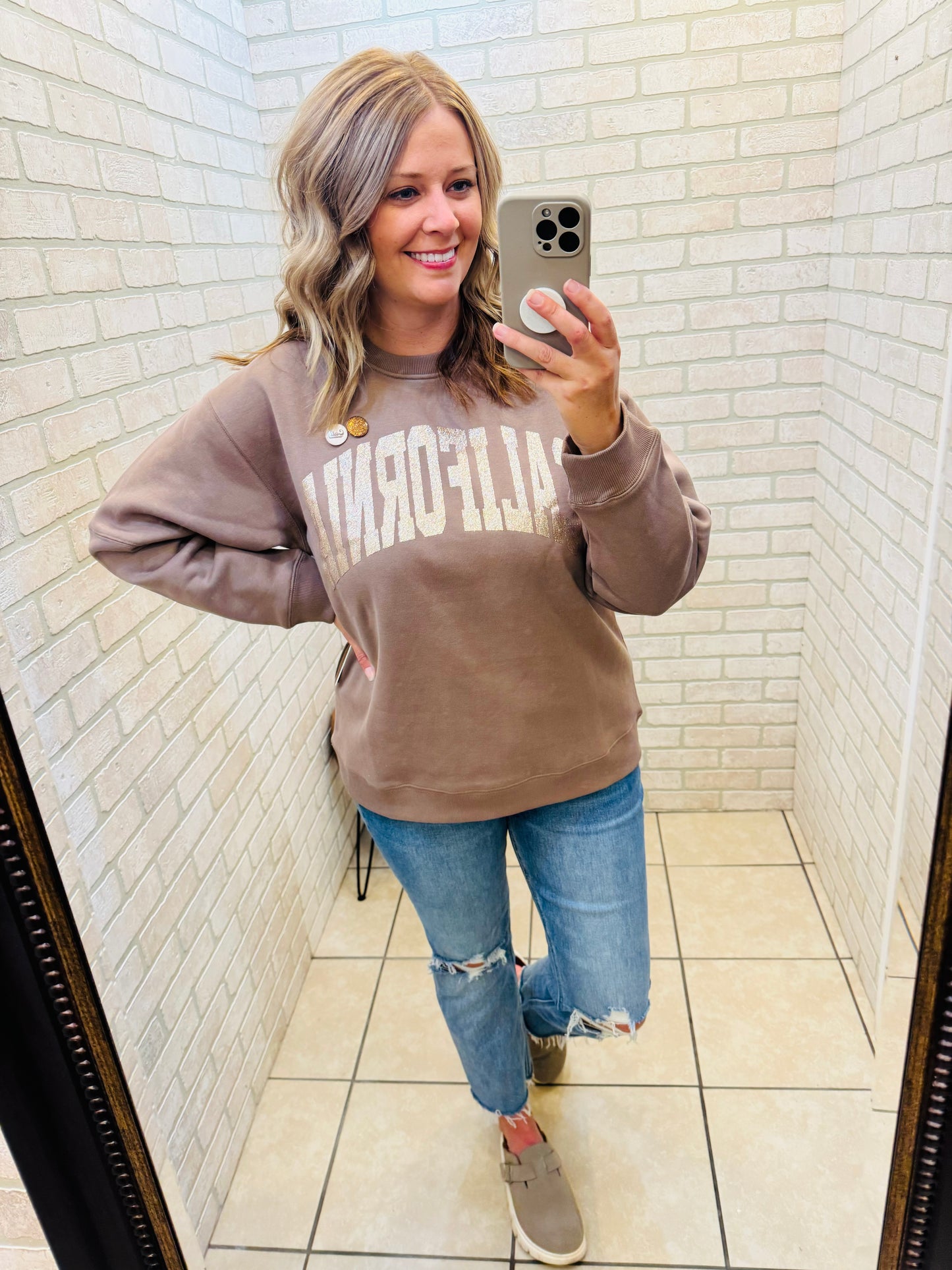 Vintage Havana - Taupe California Sweatshirt