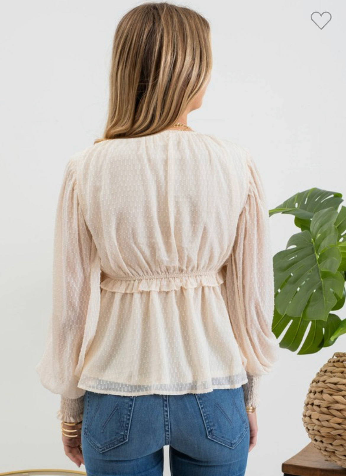 Textured V Neck Top