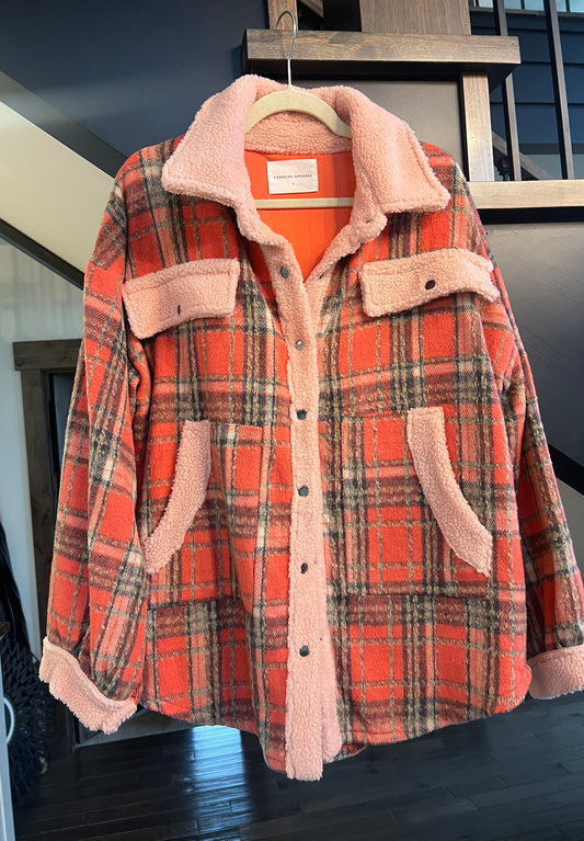 Coral Snap flannel