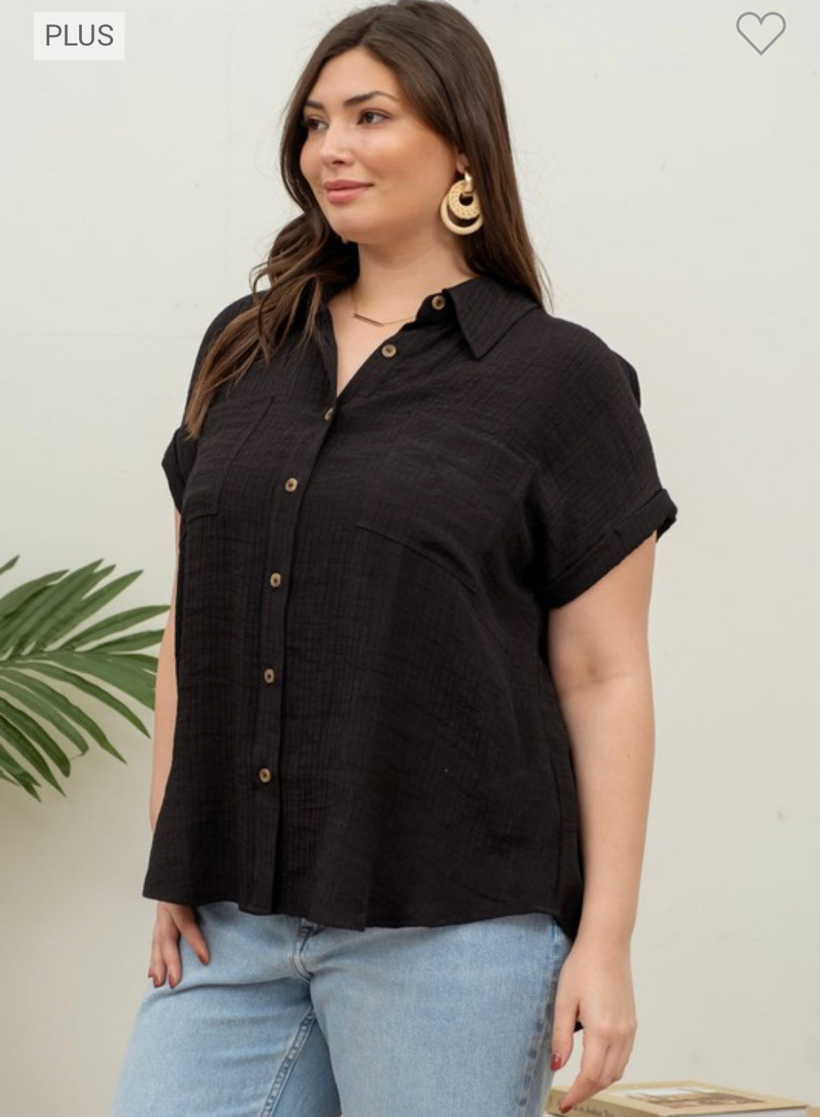 Plus size Roll Sleeve Top