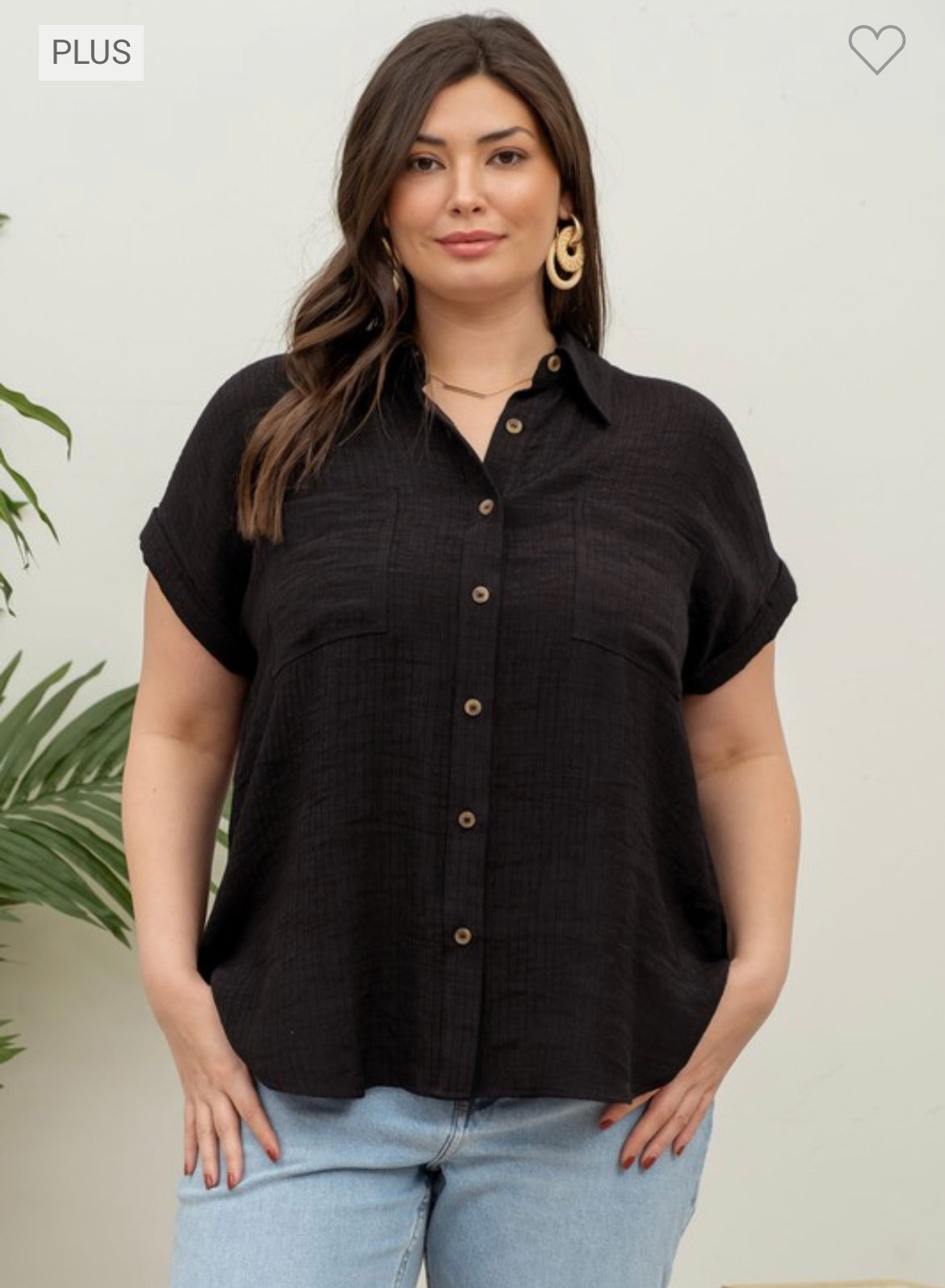 Plus size Roll Sleeve Top