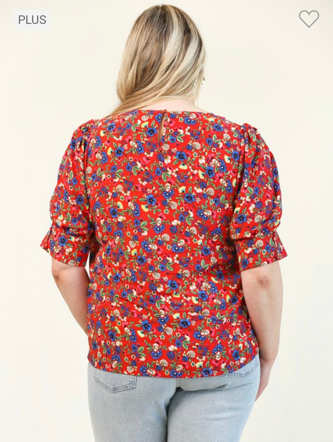 Curvy Red Floral Top