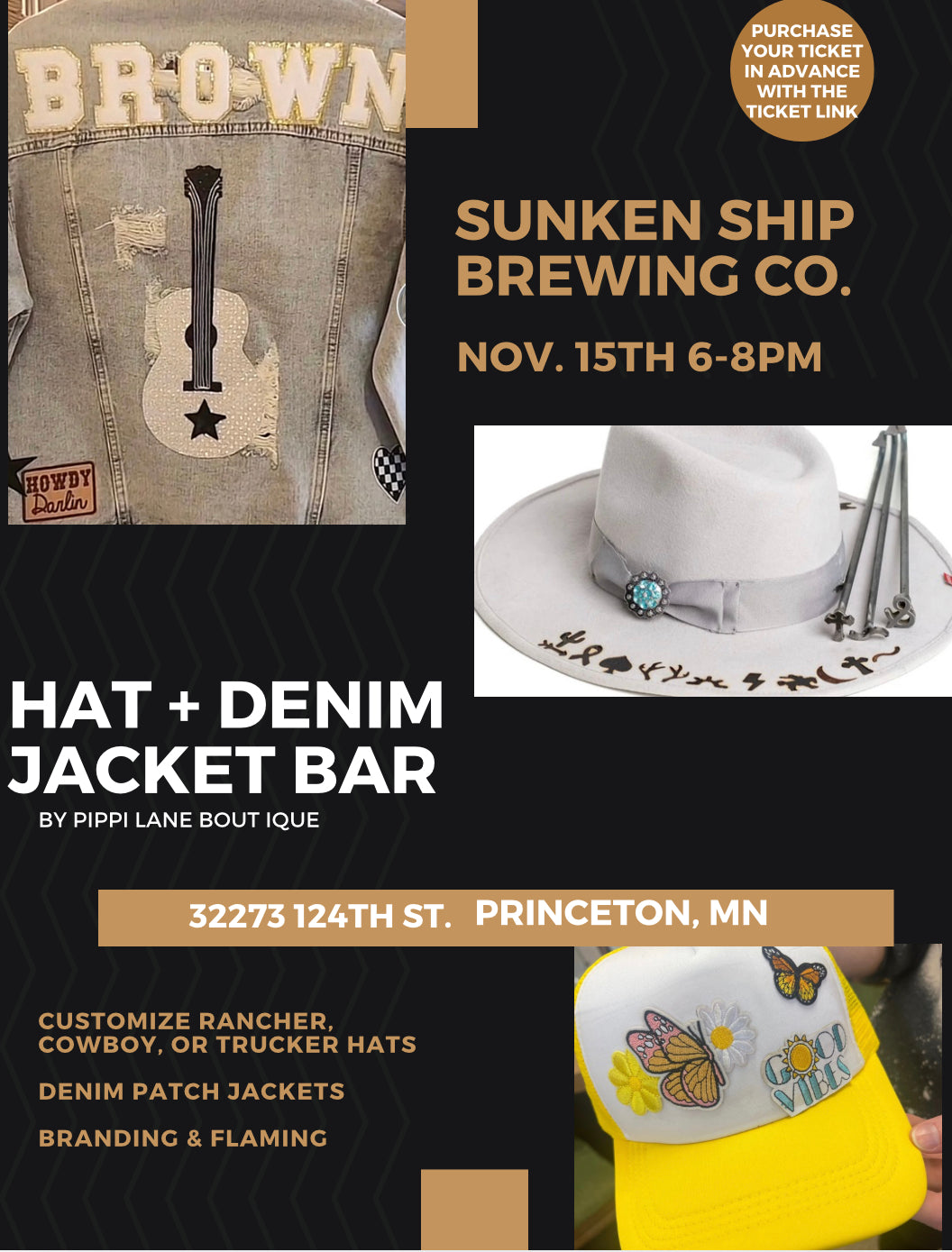 Sunken Ship Brewing Co. Hat + Denim Jacket Bar