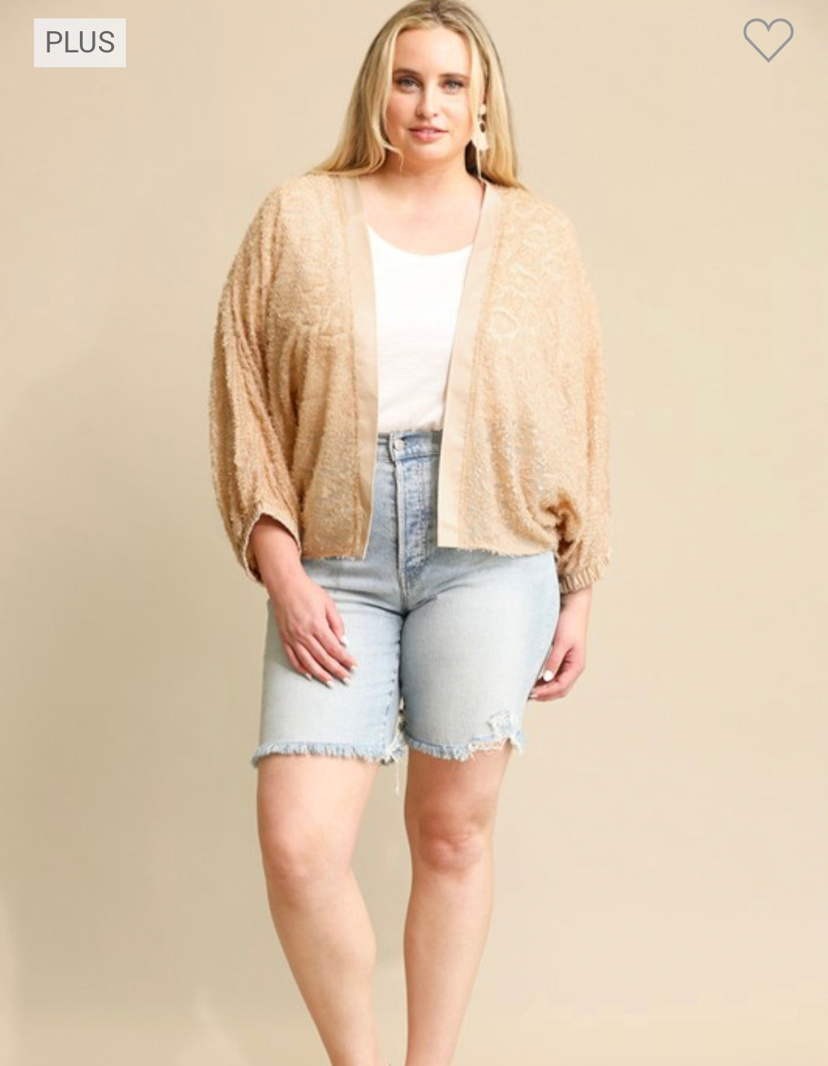 Curvy Champagne Cardigan