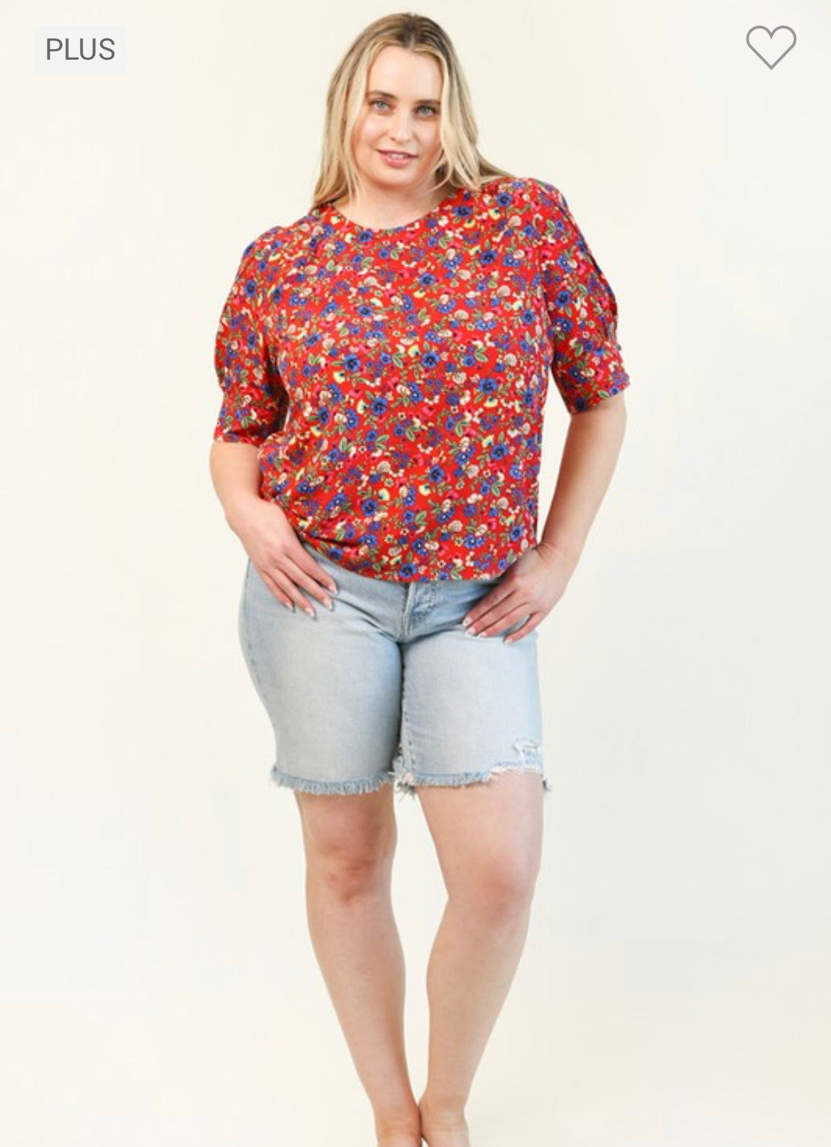 Curvy Red Floral Top