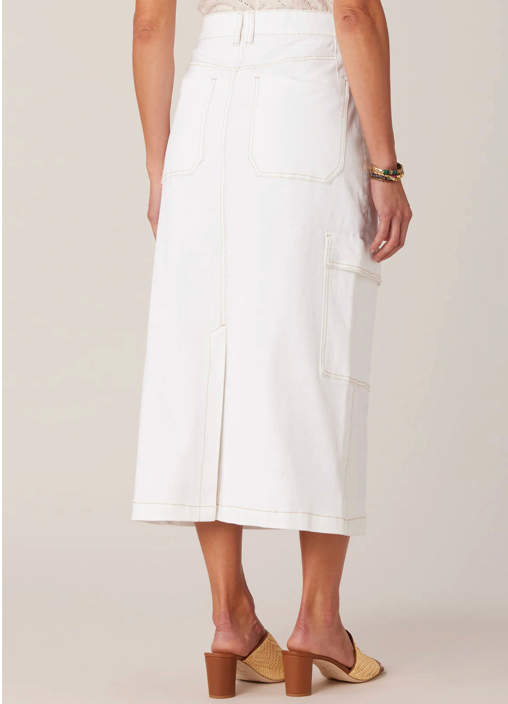 Democracy White Cargo Skirt