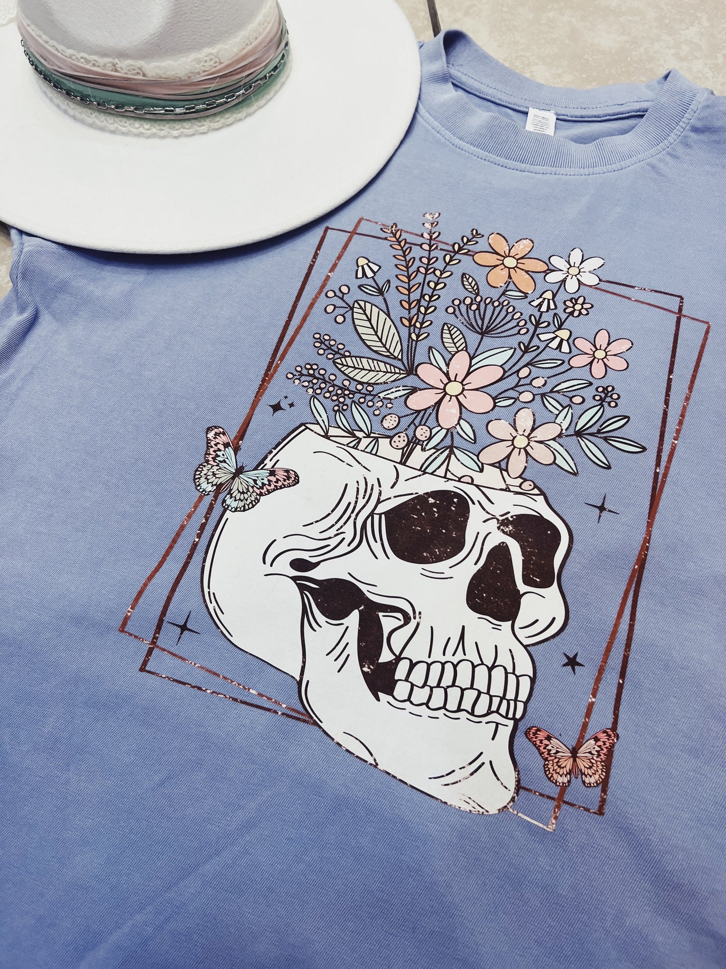 Floral Skeleton Graphic Tee